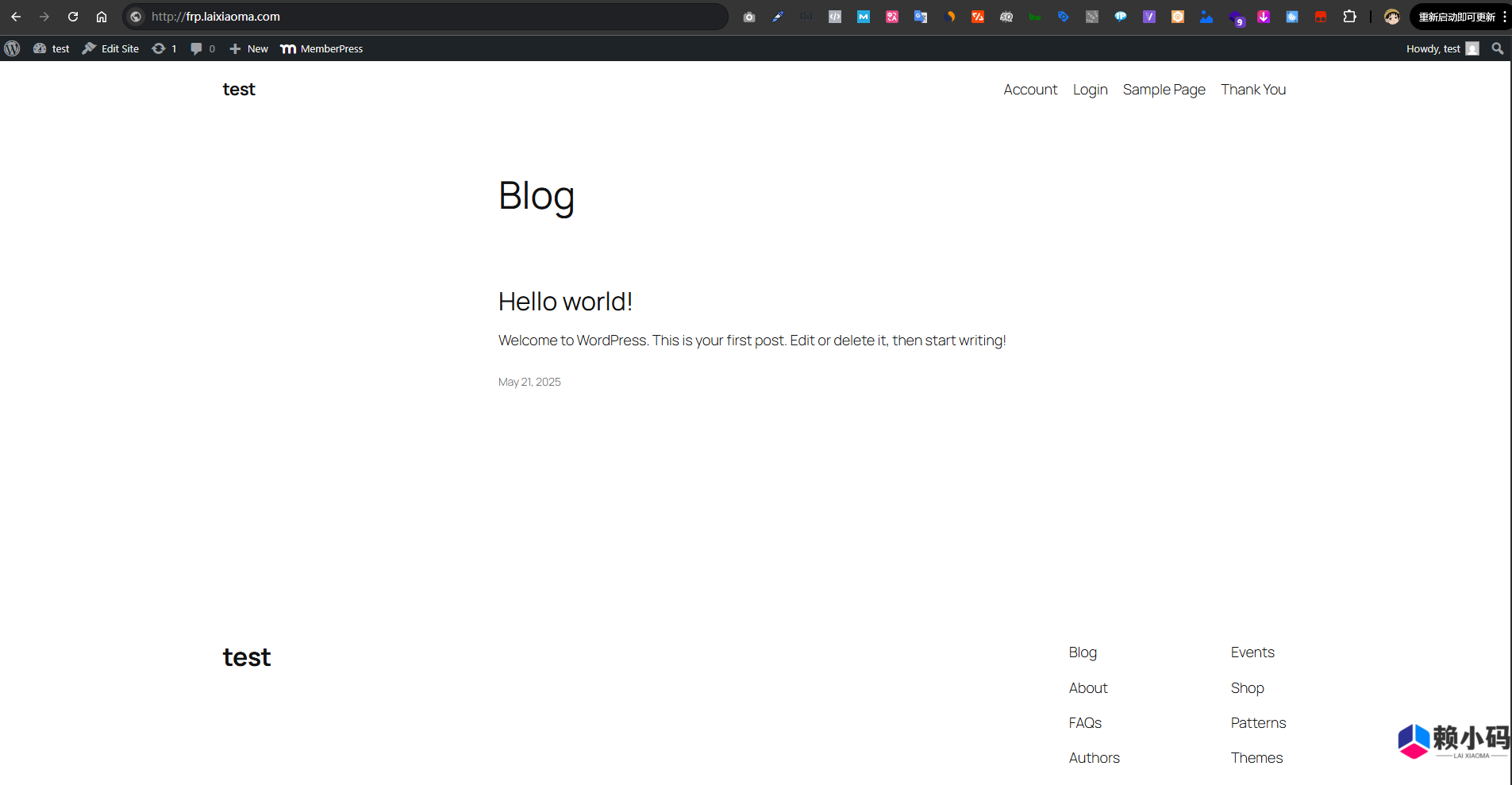 群晖搭建wordpres+FRP配合进行外网访问